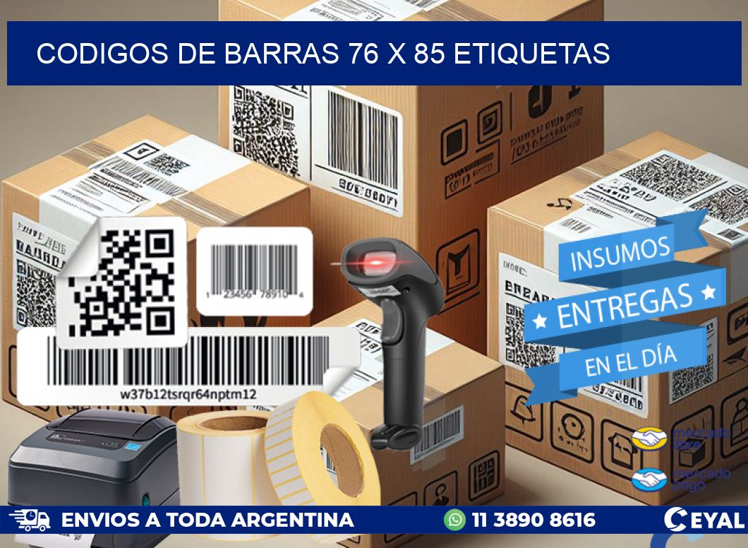 codigos de barras 76 x 85 etiquetas