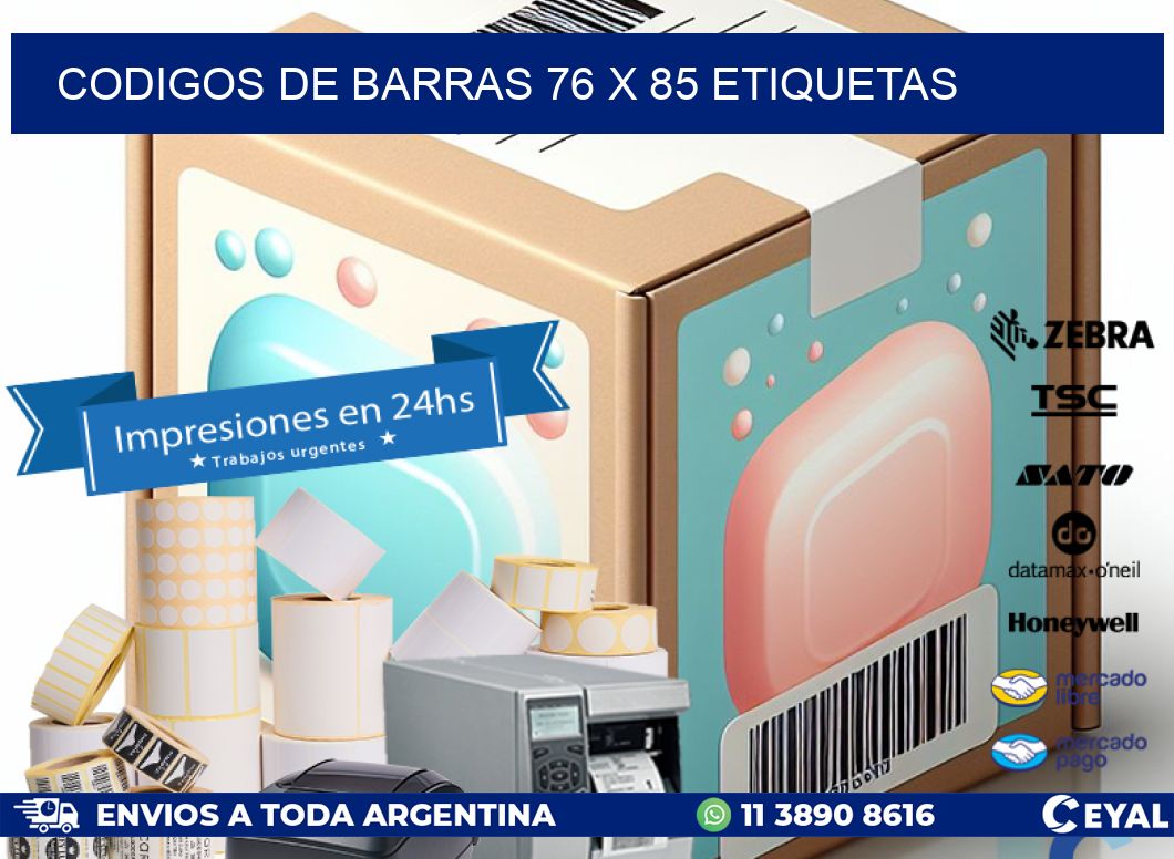 codigos de barras 76 x 85 etiquetas