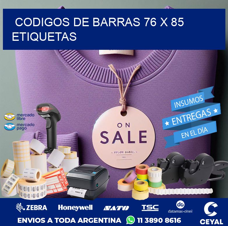 codigos de barras 76 x 85 etiquetas