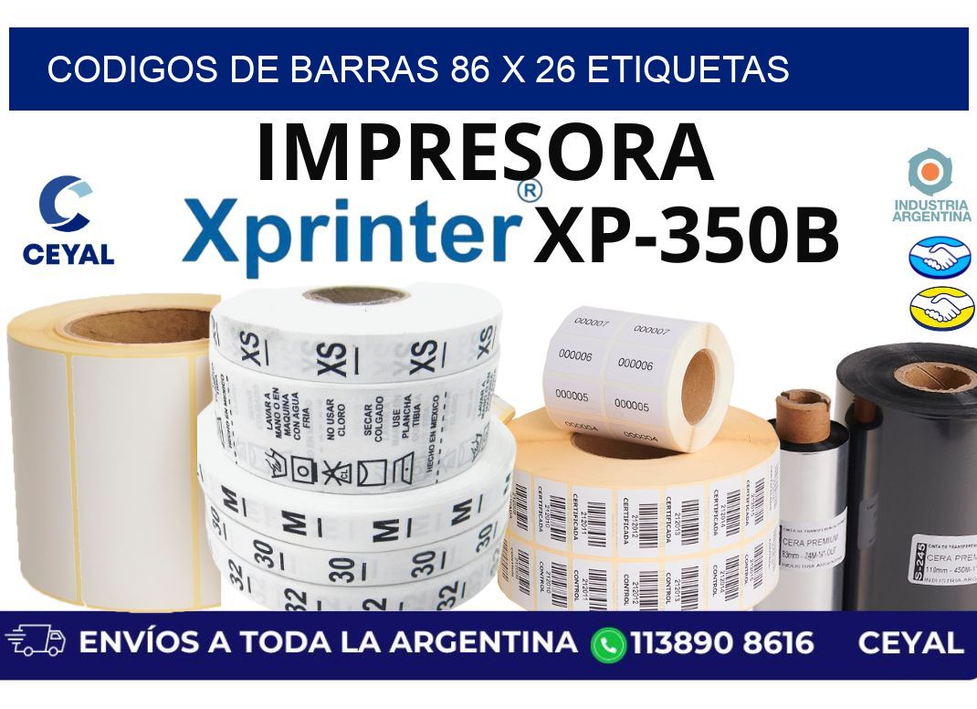 codigos de barras 86 x 26 etiquetas