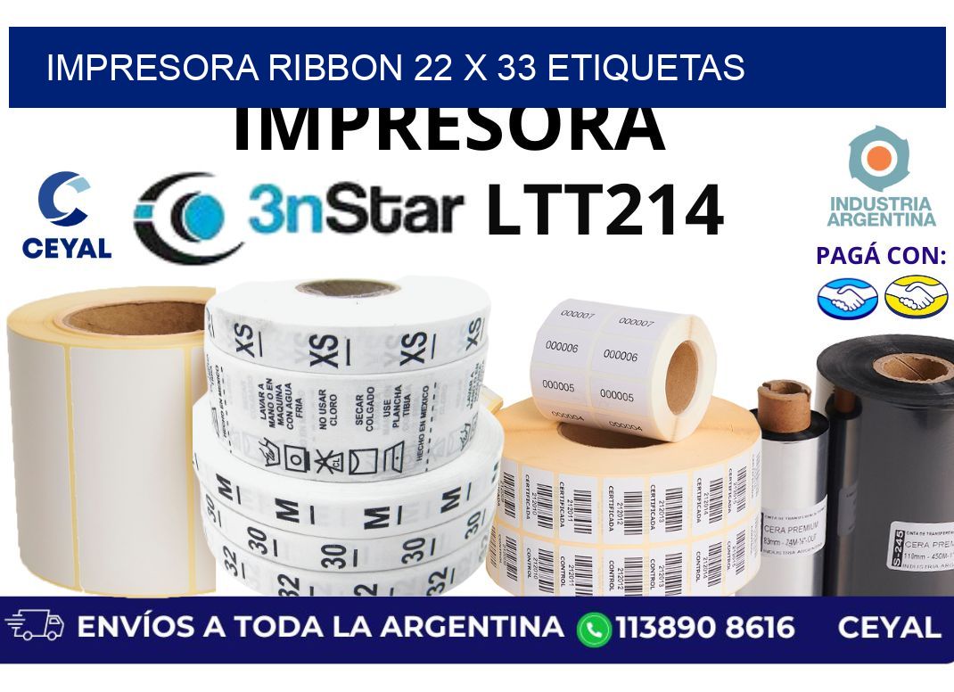 impresora ribbon 22 x 33 etiquetas