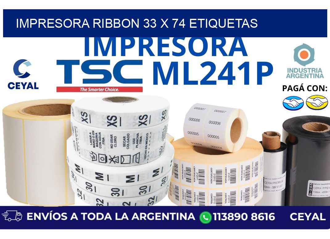 impresora ribbon 33 x 74 etiquetas