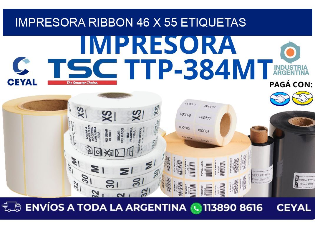 impresora ribbon 46 x 55 etiquetas