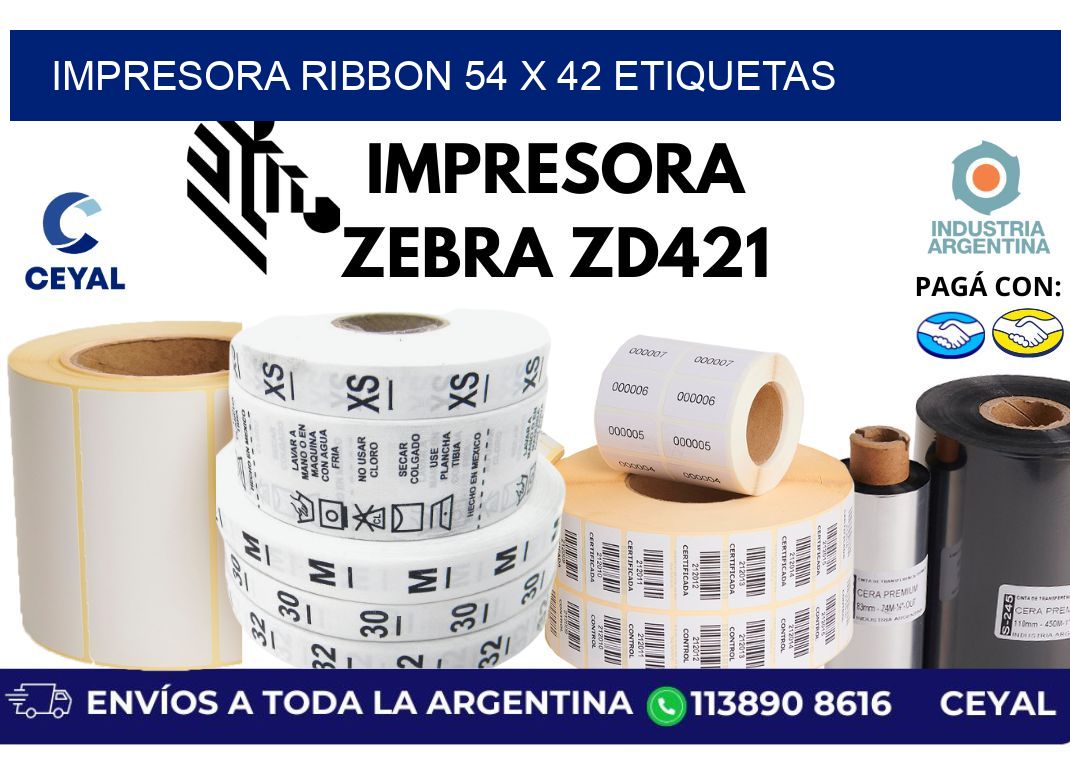 impresora ribbon 54 x 42 etiquetas