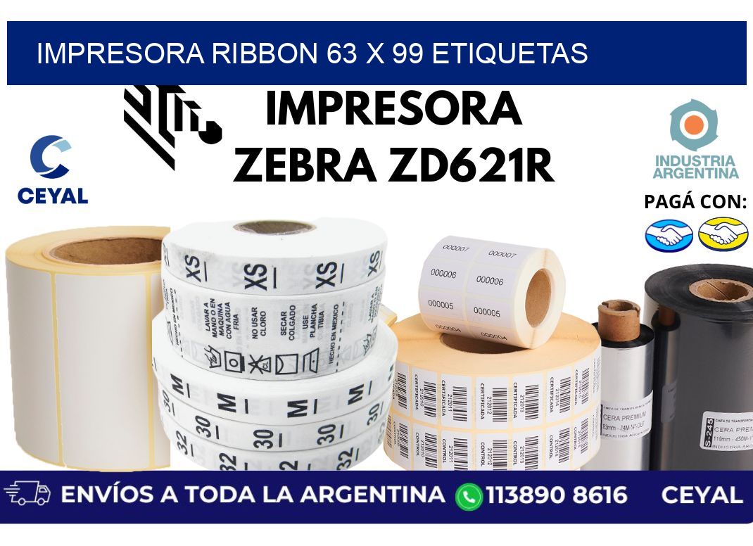 impresora ribbon 63 x 99 etiquetas