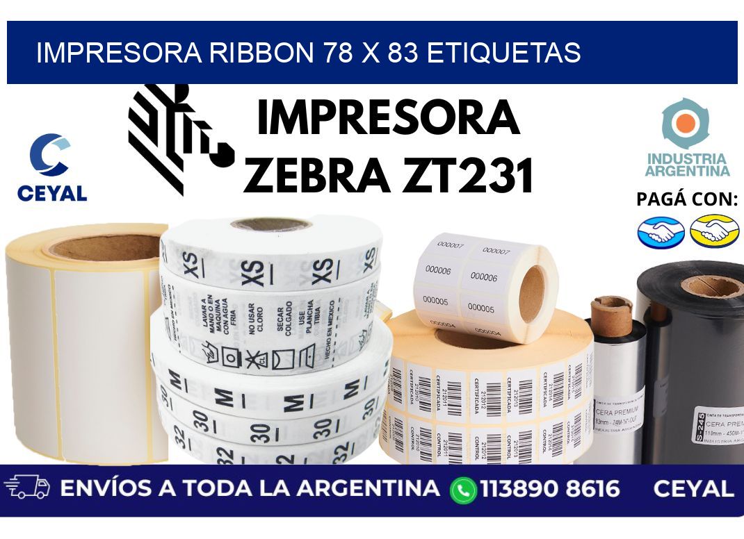 impresora ribbon 78 x 83 etiquetas