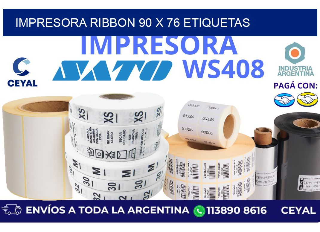 impresora ribbon 90 x 76 etiquetas