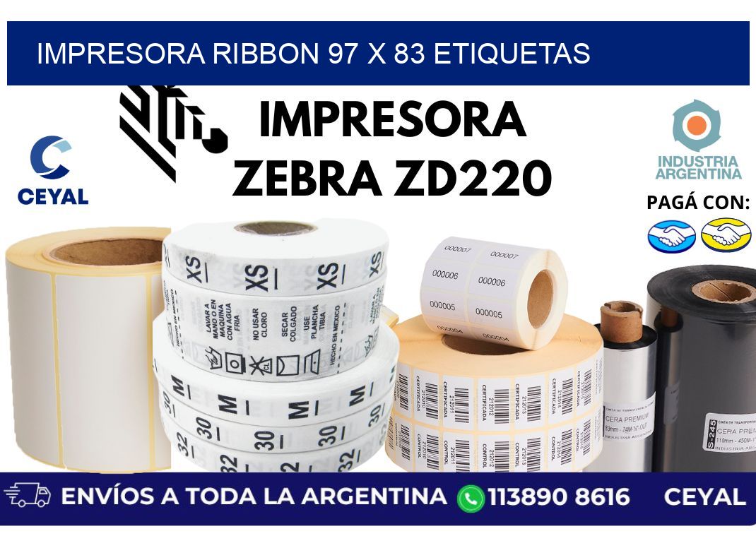 impresora ribbon 97 x 83 etiquetas