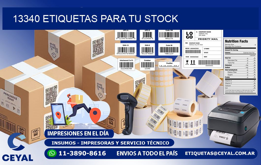 13340 etiquetas para tu stock