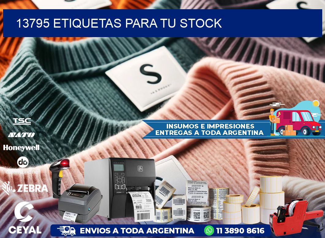 13795 etiquetas para tu stock