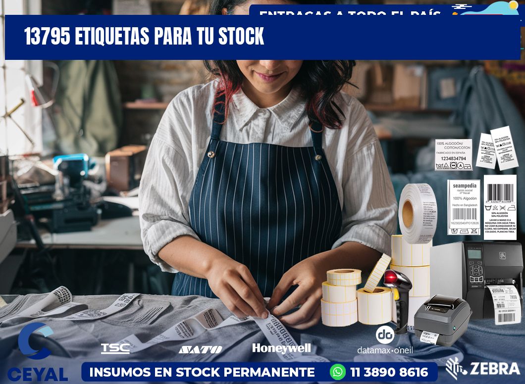 13795 etiquetas para tu stock