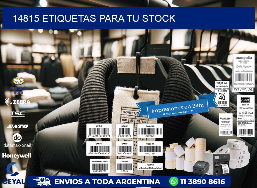 14815 etiquetas para tu stock