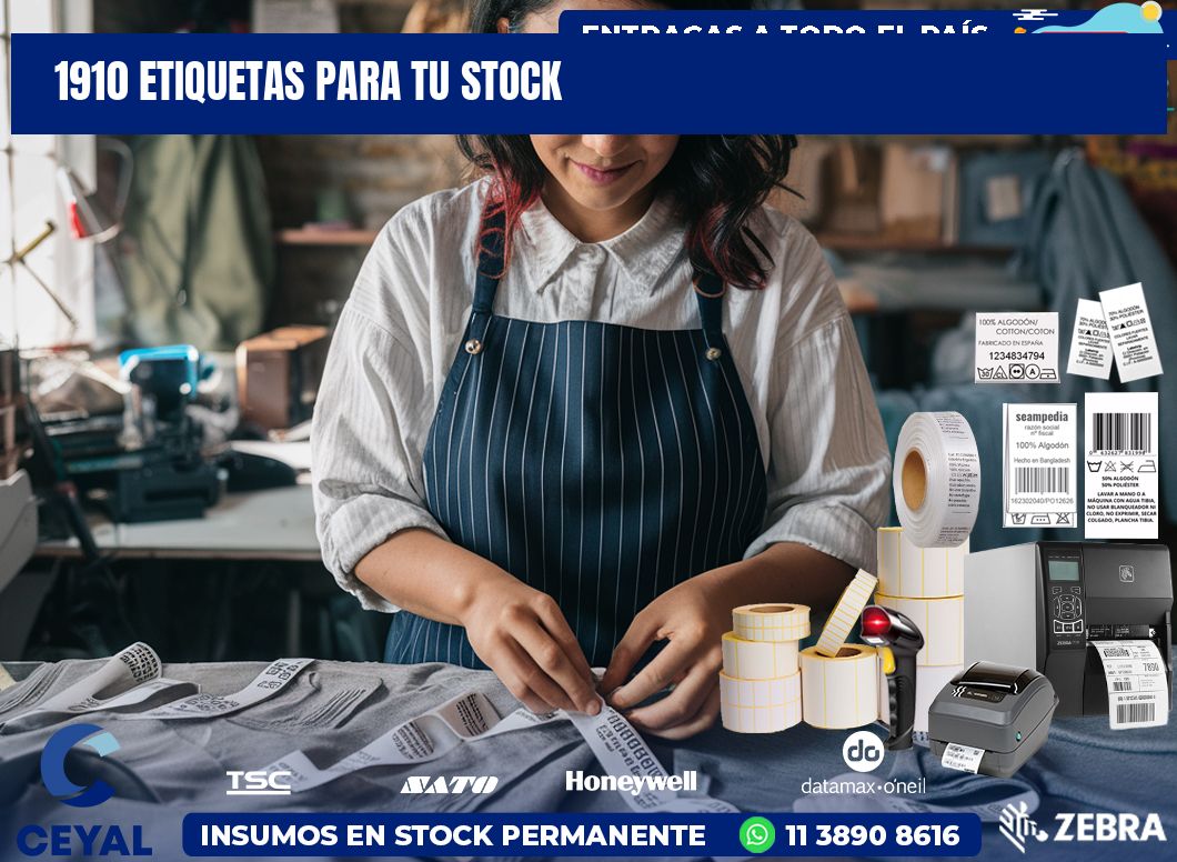 1910 etiquetas para tu stock