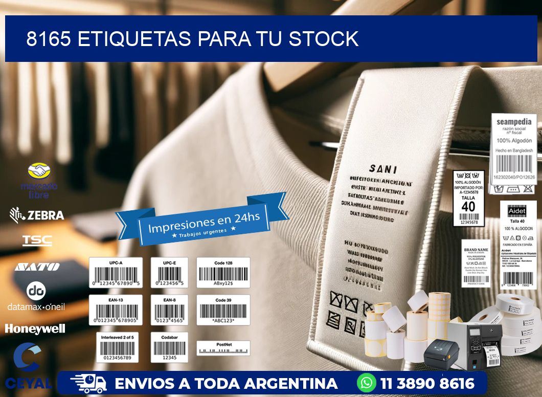 8165 etiquetas para tu stock