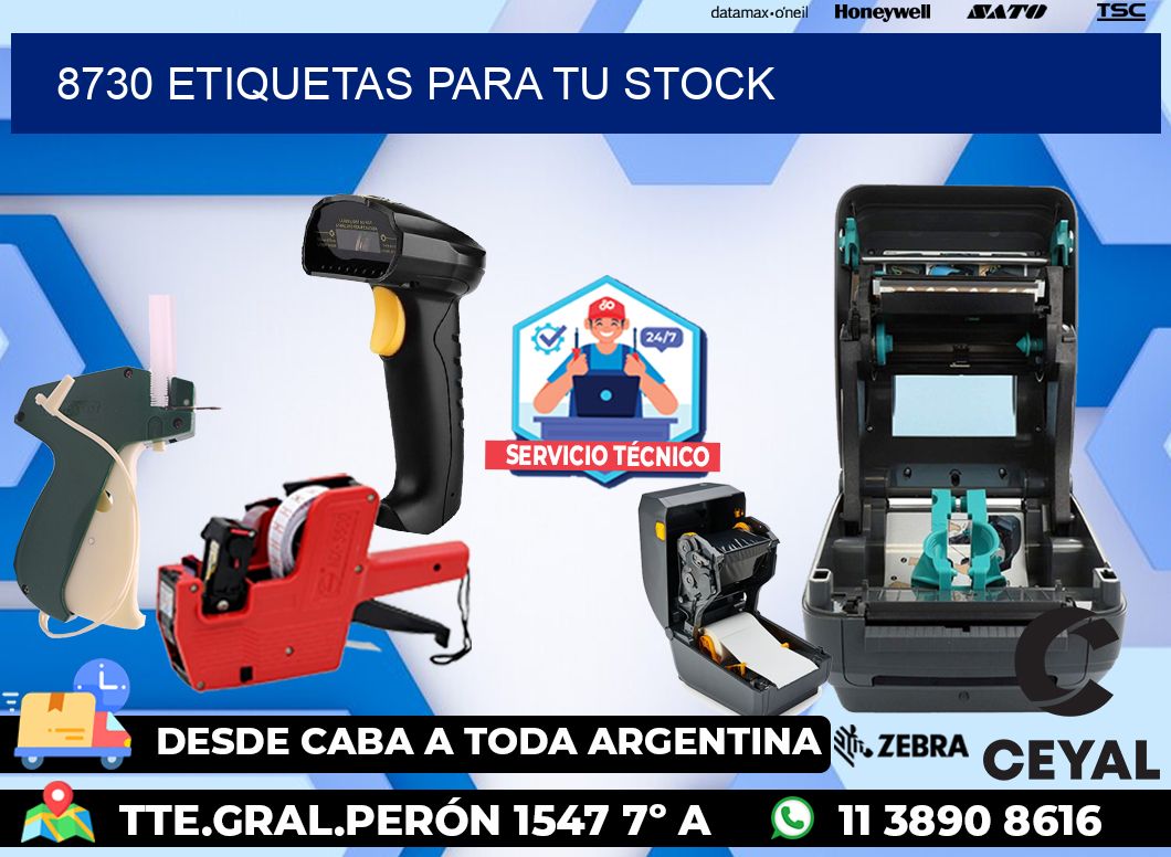 8730 etiquetas para tu stock