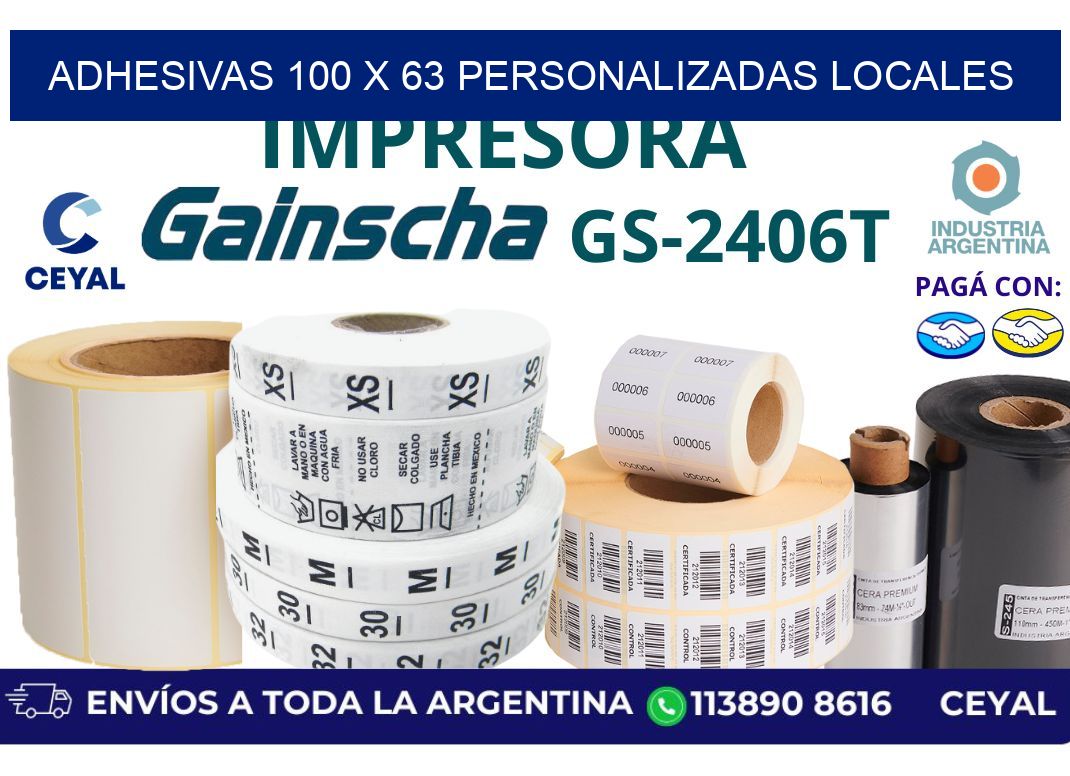 adhesivas 100 x 63 personalizadas locales