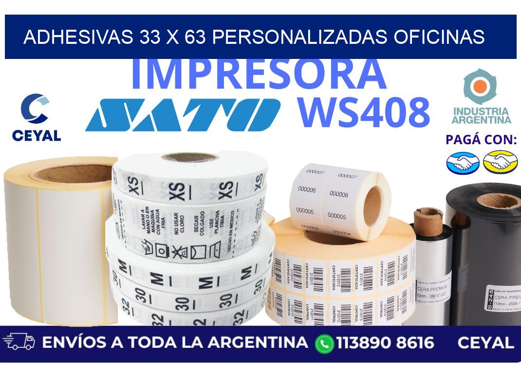 adhesivas 33 x 63 personalizadas oficinas