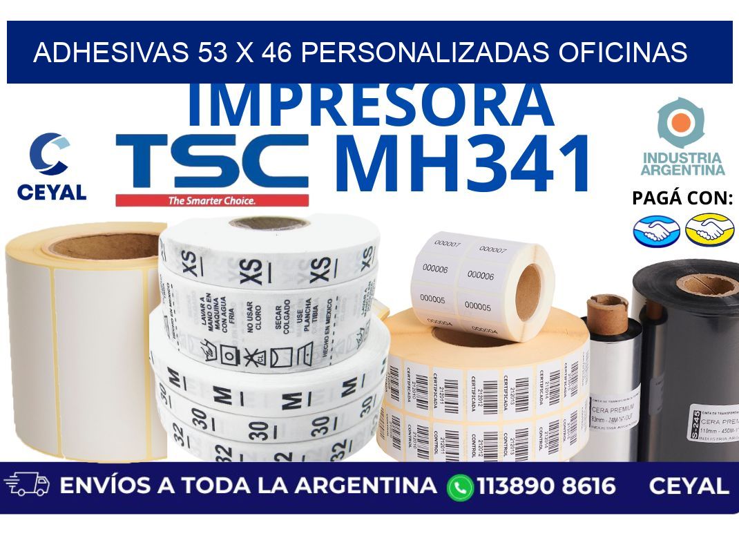 adhesivas 53 x 46 personalizadas oficinas