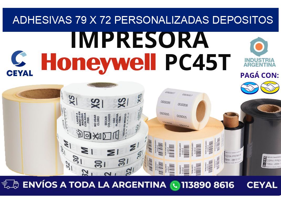 adhesivas 79 x 72 personalizadas depositos