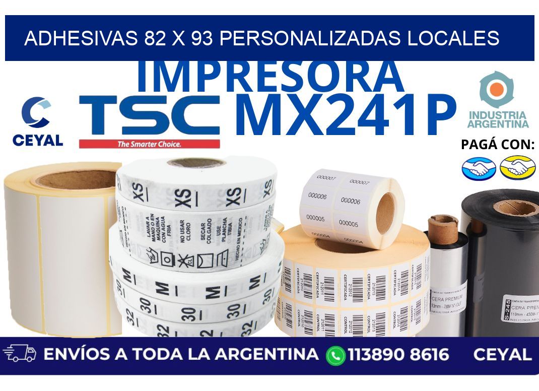 adhesivas 82 x 93 personalizadas locales