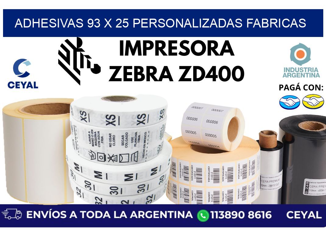 adhesivas 93 x 25 personalizadas fabricas