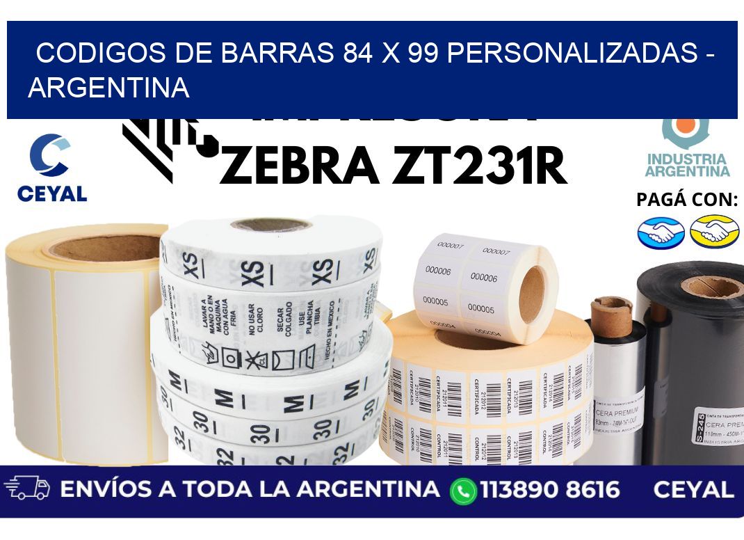 codigos de barras 84 x 99 personalizadas - Argentina
