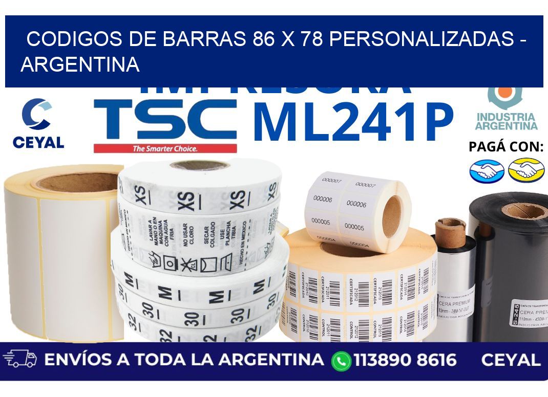 codigos de barras 86 x 78 personalizadas – Argentina
