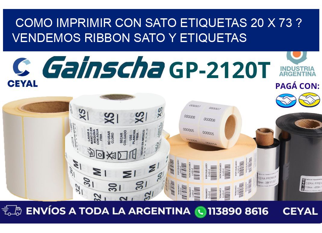 como imprimir con sato etiquetas 20 x 73 ? vendemos ribbon sato y etiquetas