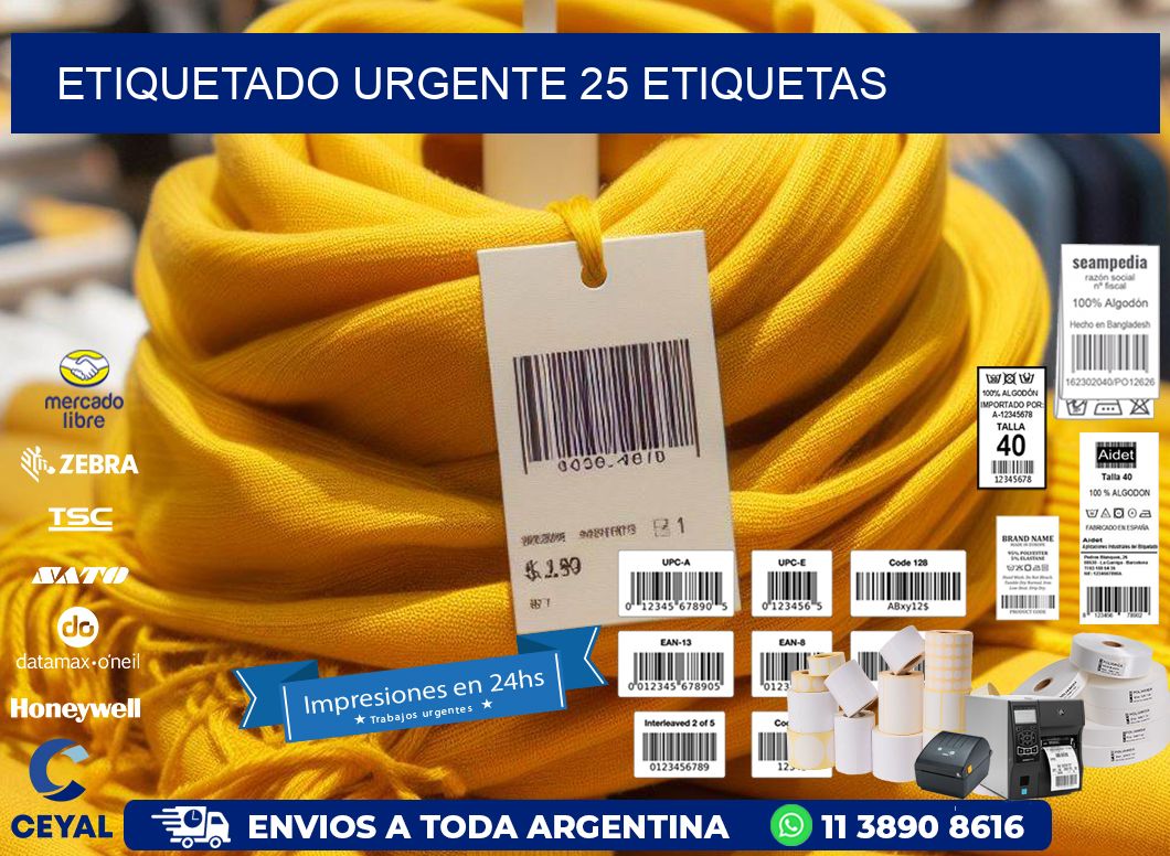 etiquetado urgente 25 etiquetas