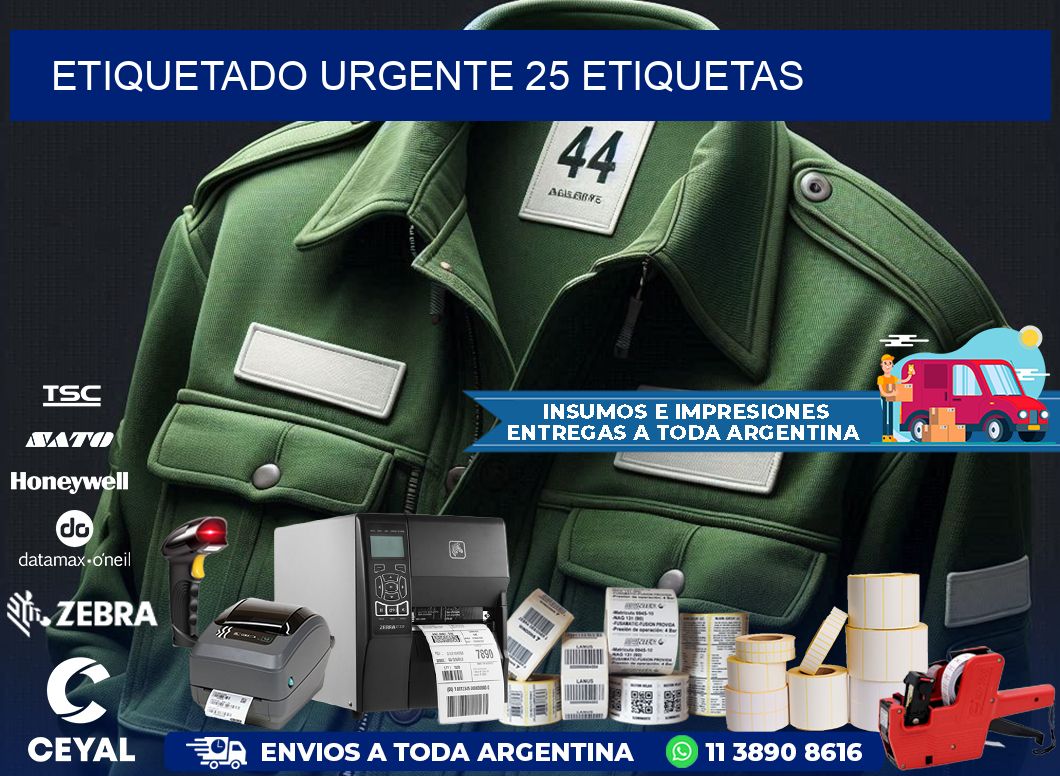 etiquetado urgente 25 etiquetas