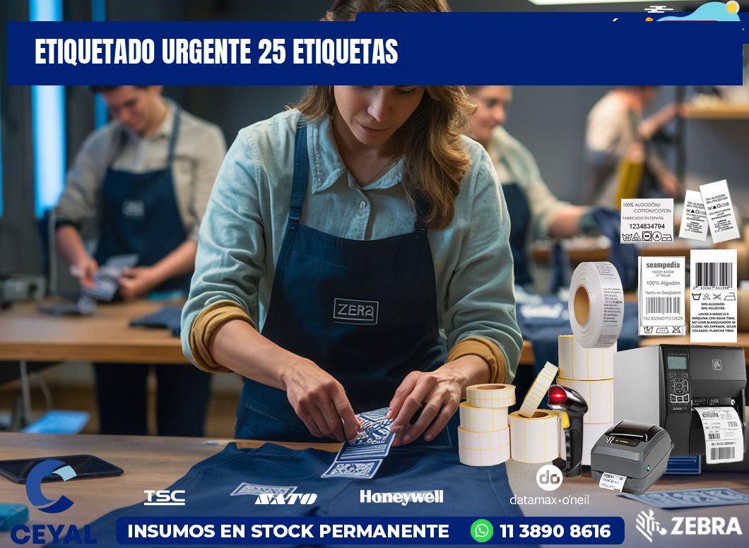 etiquetado urgente 25 etiquetas