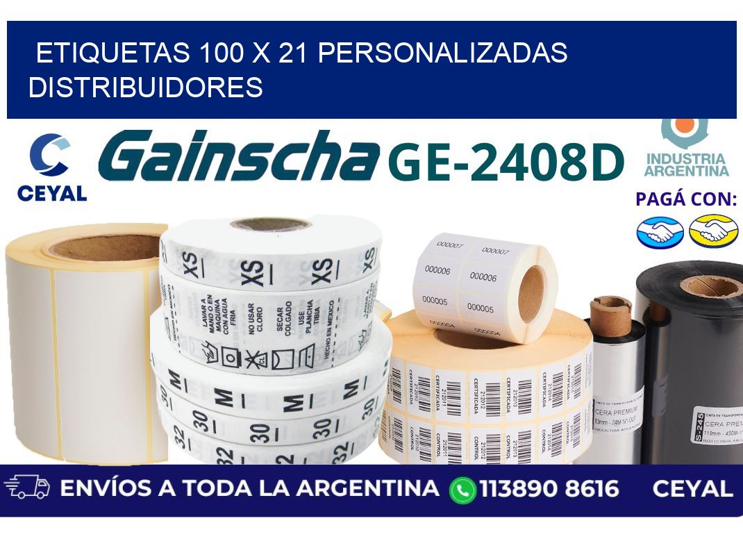 etiquetas 100 x 21 personalizadas distribuidores