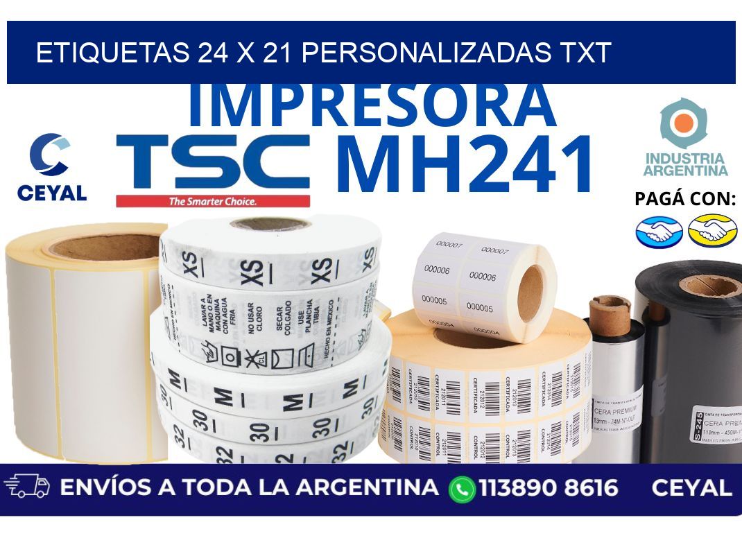 etiquetas 24 x 21 personalizadas txt