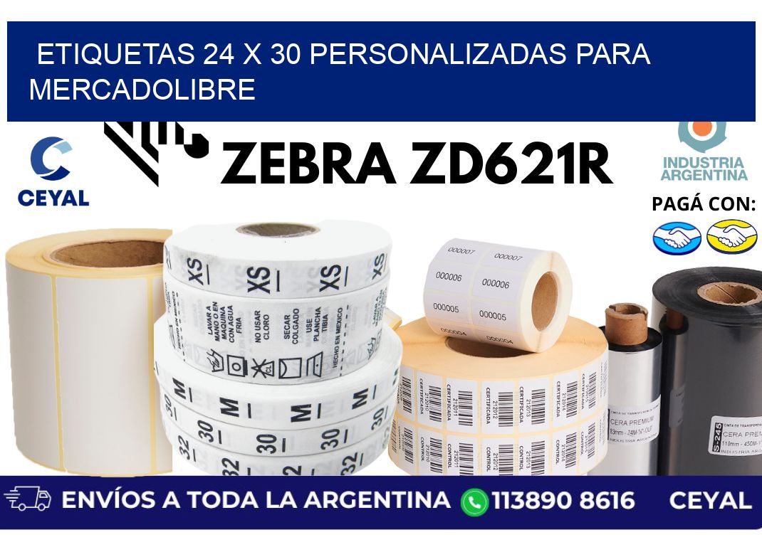 etiquetas 24 x 30 personalizadas para mercadolibre