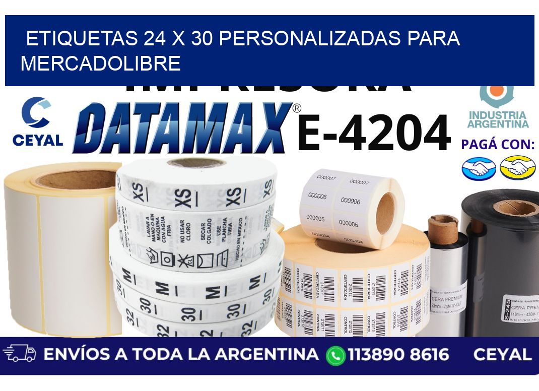 etiquetas 24 x 30 personalizadas para mercadolibre