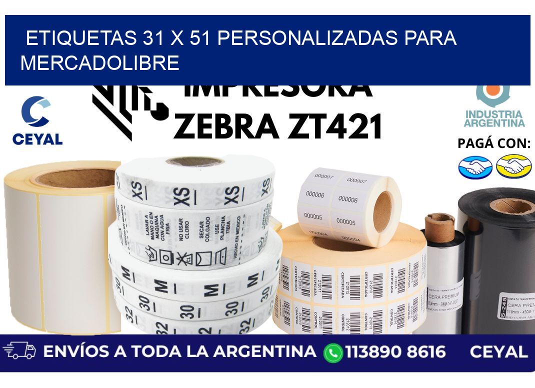 etiquetas 31 x 51 personalizadas para mercadolibre