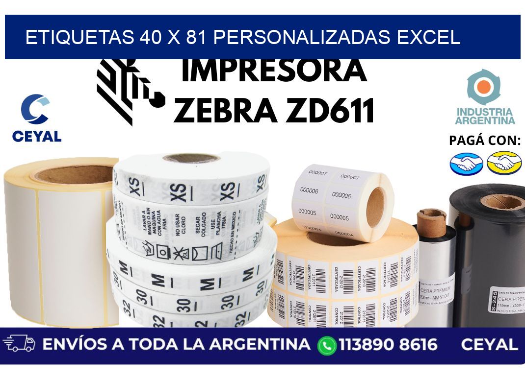 etiquetas 40 x 81 personalizadas excel