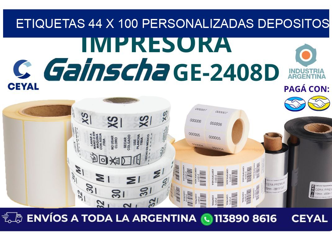 etiquetas 44 x 100 personalizadas depositos