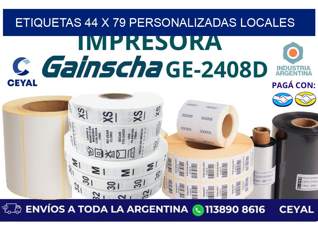 etiquetas 44 x 79 personalizadas locales