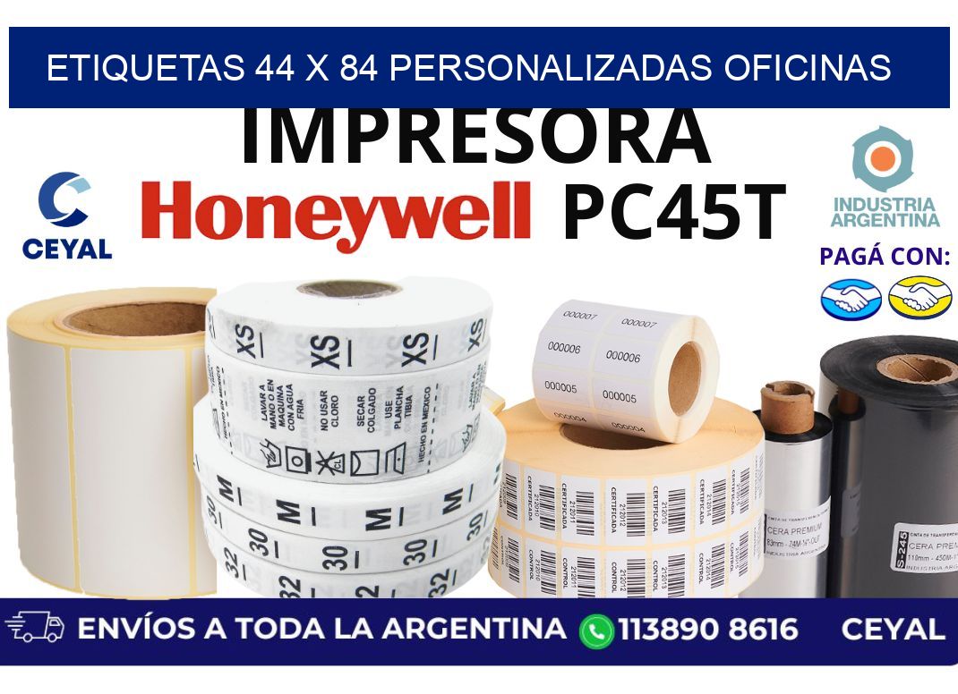 etiquetas 44 x 84 personalizadas oficinas