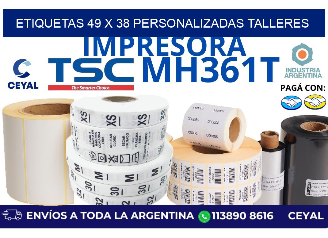 etiquetas 49 x 38 personalizadas talleres