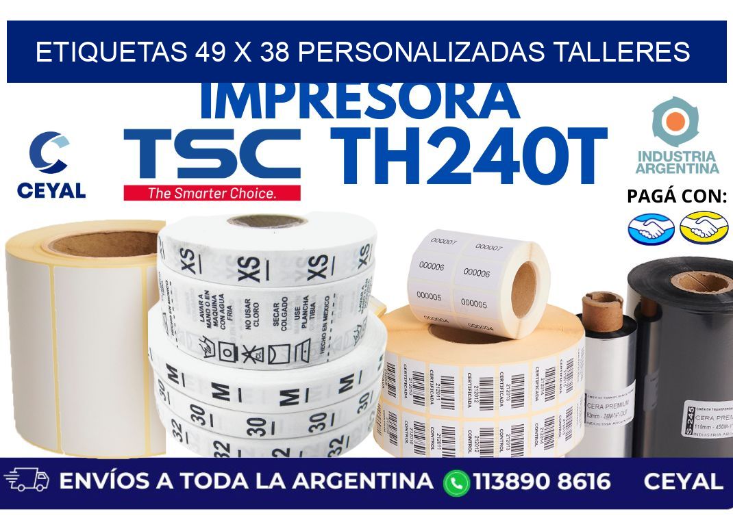 etiquetas 49 x 38 personalizadas talleres