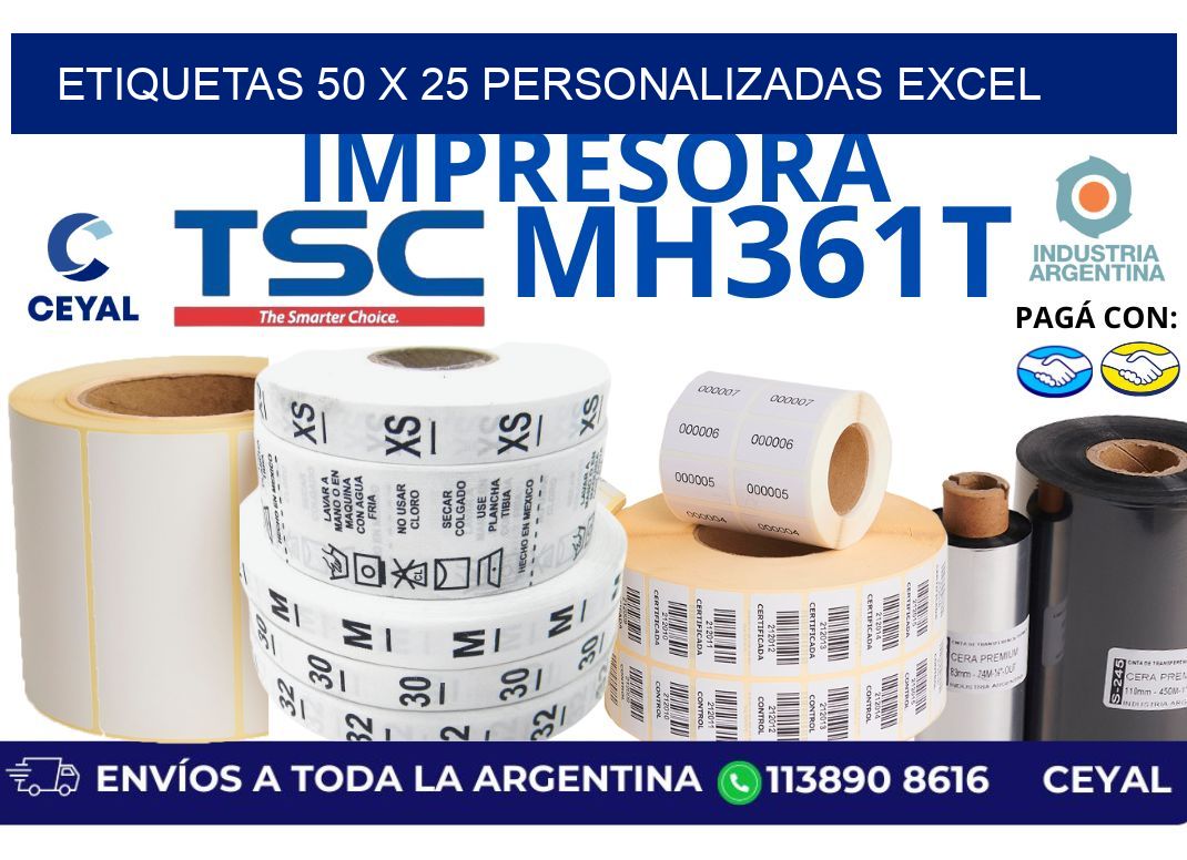 etiquetas 50 x 25 personalizadas excel