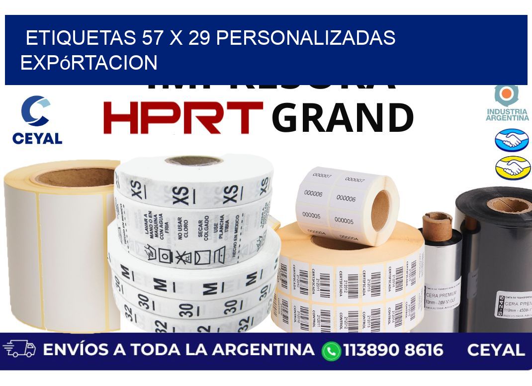 etiquetas 57 x 29 personalizadas expórtacion