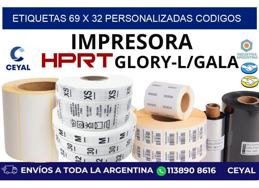 etiquetas 69 x 32 personalizadas codigos