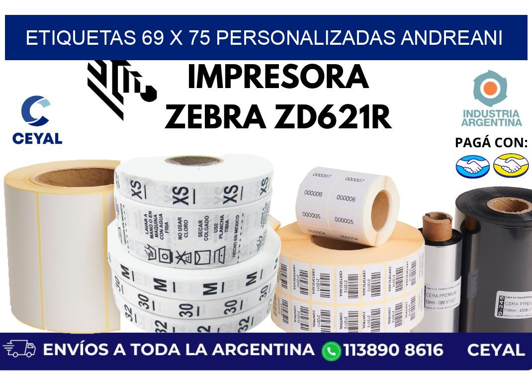 etiquetas 69 x 75 personalizadas andreani