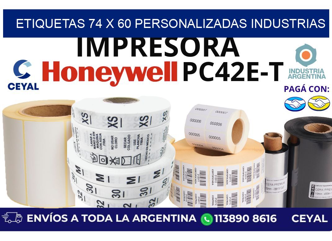 etiquetas 74 x 60 personalizadas industrias