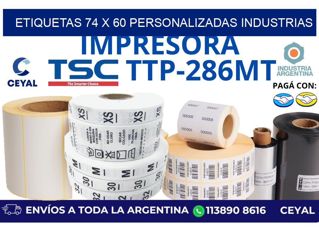 etiquetas 74 x 60 personalizadas industrias