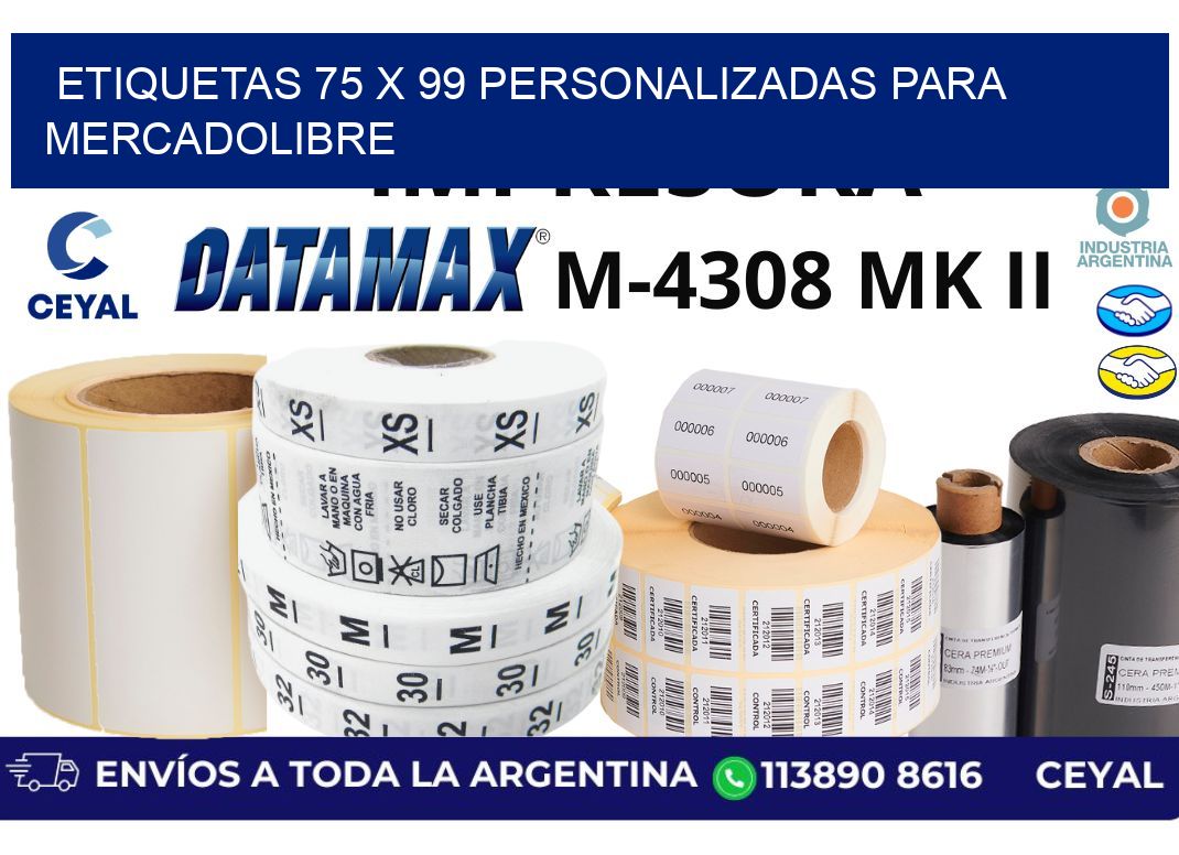 etiquetas 75 x 99 personalizadas para mercadolibre
