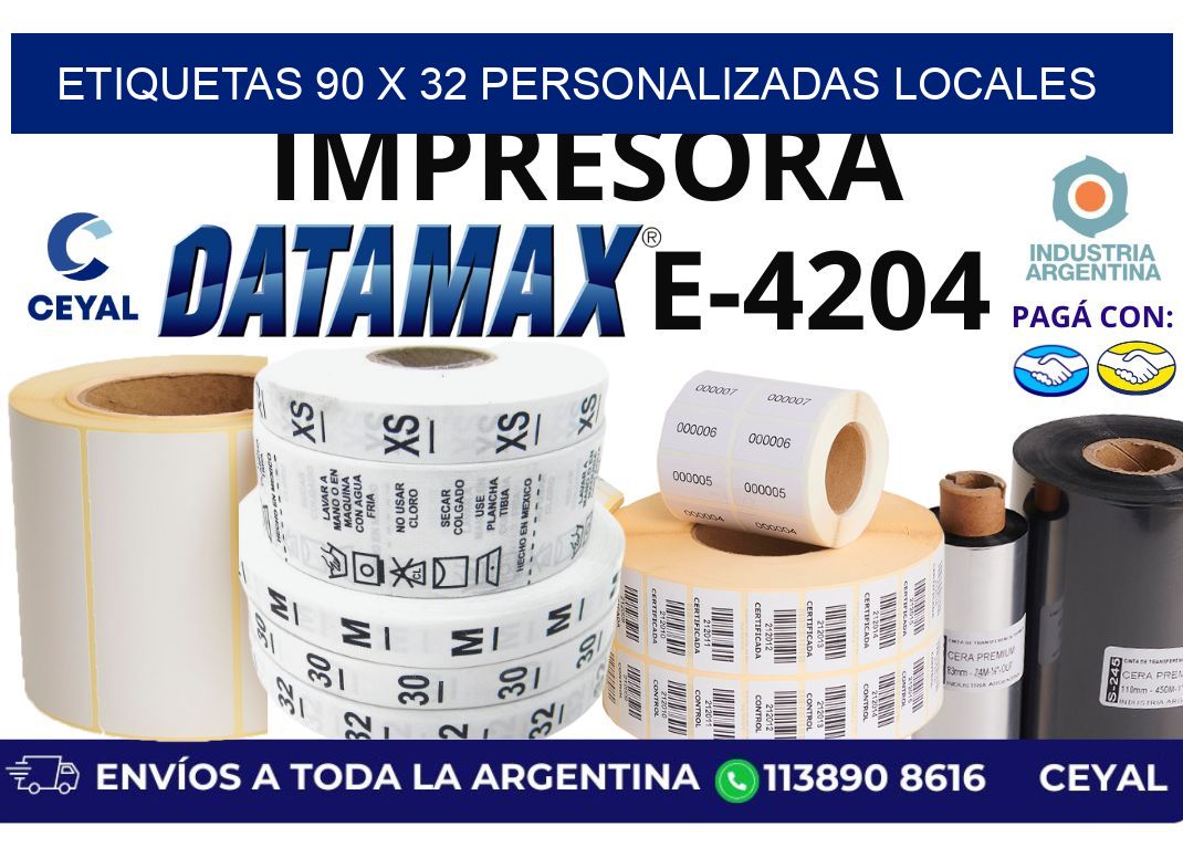 etiquetas 90 x 32 personalizadas locales
